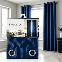 Rideaux de luxe rose vif 2 pièces en fausse soie, toucher doux, tissu brillant, à œillets, pour le marché textile domestique d'Amérique du Sud