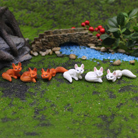 DD4085 6pcs Cute Resin Fox Figuren Realistische Miniatur Tier Ornamente für Garten Tischplatte Home Decor Unique Micro