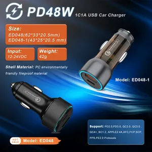 โลโก้ที่กําหนดเอง Qc3.0 Qc 4.0 20W 48W 50W 66W 83W USB C Car Charger Fastชาร์จสําหรับIPhone Xiao Mi