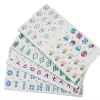 Ensemble de Mahjong de luxe de style américain en acrylique, 160 pièces, bleu Paris, aux couleurs de bonbons, avec tuiles multicouches décorées, Hangzhou