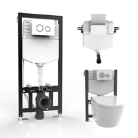 WC Citerne dissimulée chasse mécanique toilette à double panneau encastrée dans la citerne