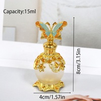 Classique 15ml métal alliage papillon bouteilles de parfum verre Antique huile essentielle Attar bouteille décoration de la maison cadeau #81127S