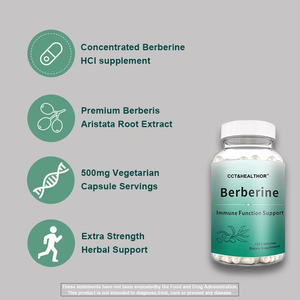 Cápsulas de Berberina HCl OEM, 120 Unidades, Apoya la Función Inmunológica, Vegano, Sin OMG, Sin Gluten, Suplemento Dietético - Product Image 4