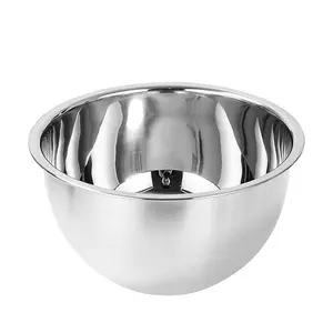 Salad OEM/ODM Customized 201 Stainless Steel Bowl 0.5mm Thickness European Style Salad Bowl High-capacity Cooking Bowl