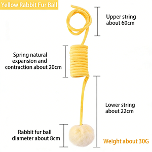 Interactive <strong>Cat</strong> Teaser Toy Suction Cup Base Elastic <strong>String</strong> Rabbit Fur Ball Daily Entertainment <strong>Cat</strong> Supplies - Product Image 5