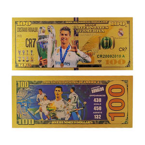 Cristiano Ronaldoed Herdenkingsmunt Goudfolie Bankbiljet Eurobeker Wereldbeker Voetbalcompetitie Souvenir - Product Image 1