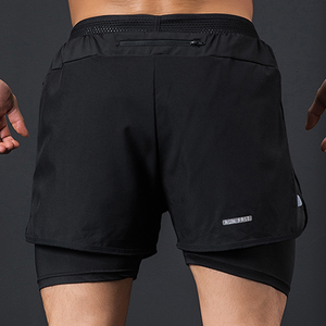 Venta al por mayor de ropa para correr los hombres de poliéster de compresión personalizada sudor entrenamiento Fitness deportes atléticos correr gimnasio pantalones cortos - Product Image 4
