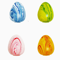 Œuf de Pâques Squishy à Remontée Lente - Jouet à Presser pour Enfants en Sucre de Malt Marbré avec Conception Anti-Stress