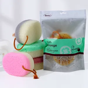 Depurador de cuerpo colorido PUF de ducha limpieza esponja exfoliante esponja de baño limpieza multifuncional suministros de baño