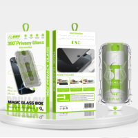 Protection d'écran 2-en-1 Janit 5D 360 avec applicateur facile et lentille de caméra pour iPhone 17 Pro Max – Verre trempé confidentialité 360 pour iPhone