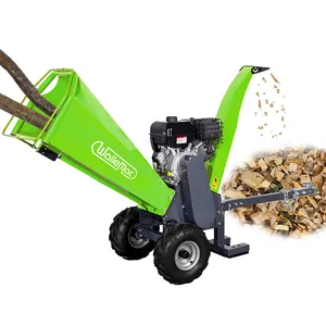 electric start gas powered Gasoline Engine 15 hp 6 in wood chipper towable with dual reversible forrest machine wood chipper