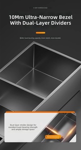 Étagère de douche murale moderne en acier inoxydable 304 à double niveau, niche de rangement pour salle de bain, capacité de 50 lb, gain de place - Product Image 4