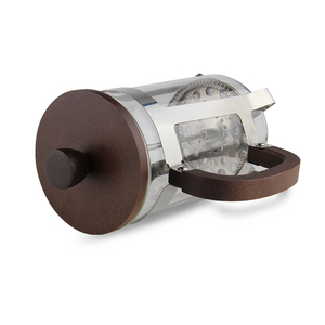 Cafetière à piston 350 ml en verre borosilicate avec poignée en bambou, couvercle en bois, <span class=keywords><strong>filtre</strong></span> SUS304, logo personnalisé, cadeau - Product Image 5