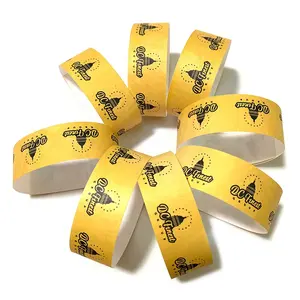 Articolo promozionale cinturini da polso monouso braccialetti personalizzati per eventi da concerto braccialetti in carta Tyvek oro