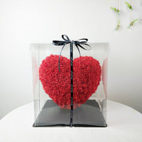Nouveau style de fleurs artificielles en forme de cœur de 25 cm, roses faites à la main pour la Saint-Valentin