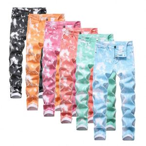 กางเกงยีนส์ทรงตรงเอวกลางสำหรับผู้ชาย ลวดลายแถบข้างแบบปะติดปะต่อ สไตล์ฮิปฮอป ลำลอง สตรีทแวร์ ทรงหลวม แฟชั่น - Product Image 1