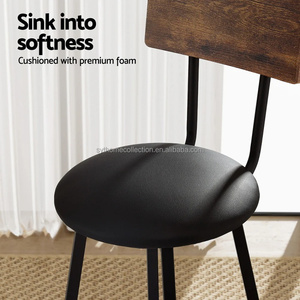 Tabourets <span class=keywords><strong>de</strong></span> <span class=keywords><strong>bar</strong></span> <span class=keywords><strong>de</strong></span> style mid-century haut <span class=keywords><strong>de</strong></span> gamme, structure en métal <span class=keywords><strong>noir</strong></span>, dossier en bois, chaises <span class=keywords><strong>de</strong></span> <span class=keywords><strong>bar</strong></span> pour comptoir <span class=keywords><strong>de</strong></span> cuisine, café - Product Image 6