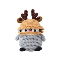Kit de couture en polyester écologique fait main, motif animal au crochet, pour décoration d'intérieur, inspiré des décorations suspendues sur le thème de la maison de pain d'épices
