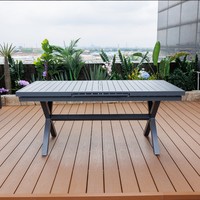 Table de salle à manger extensible pour patio extérieur, table télescopique pour jardin