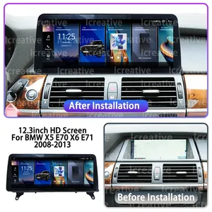 Radio de coche Android con pantalla HD de 12.3 pulgadas para BMW X5 E70 X6 E71 2008-2013, reproductor multimedia, Carplay, radio para coche, unidad principal de navegación. - Product Image 2