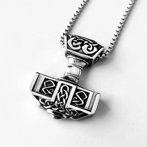 MECYLIFE Stainless Steel Nordic Viking Jewelry Necklace Men's Thor Hammer <strong>Pendant</strong> Necklace <strong>Mjolnir</strong> <strong>Pendant</strong> - Product Image 1