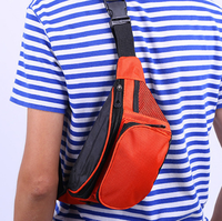 Qetesh Logo personnalisé hommes femmes sac banane en Nylon étanche à l'eau bandoulière course ceinture sac fermeture éclair Sport poitrine Bum taille sac