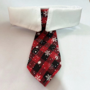 Magnifique collier pour chien de compagnie, motif à carreaux flocon de neige, réglable, style classique, utilisable en hiver et en toutes saisons - Product Image 1