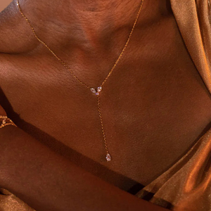 CANNER 925 <b>Sterling</b> <b>Silver</b> Inlaid Zircon Long <b>Chain</b> Y Shaped Trendy <b>Women</b> Collarbone Necklace - Product Image 6