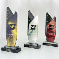 Trophée professionnel personnalisable et durable, plaque vierge en verre cristal pour impression UV et gravure, récompenses