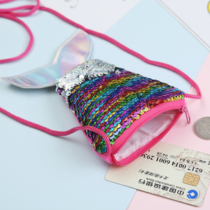 Portamonete a Coda di Sirena, Borsa a Tracolla con Paillettes a Coda di Sirena per Bambini, Bambine e Ragazzi, <span class=keywords><strong>Regali</strong></span> per Feste di Compleanno - Product Image 4