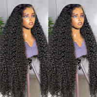 Perruque Lace Frontale 13x6 13x4 en Cheveux Humains 100% Naturels, Ondulation Profonde, Noire Naturelle, Pré-Pluckée, 10-40 Pouces, Vente en Gros