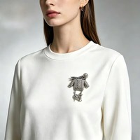 Bros Sweater Rajut Retro, Lencana Logam Bola Wol Rajut untuk Dekorasi Pakaian