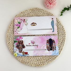 การ์ดเชิญงานแต่งงานแบบดึงออกได้สำหรับเจ้าสาวและเจ้าบ่าวพิมพ์ลายสี่สีพิเศษสินค้ามาใหม่2023 - Product Image 6