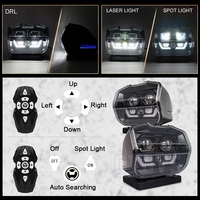 Projecteur de recherche à télécommande OVOVS 360 degrés avec faisceau laser, projecteur LED pour bateau, SUV, maison, ferme, champ, jardin