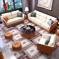 A05 Grossiste Canapé d'Angle Complet en Cuir Long Pas Cher, Ensemble de Salon Modulable 3 Pièces pour Salon, Mobilier Personnalisé