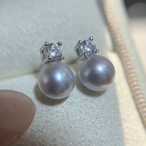 简约925纯银女士项链，镶嵌天然海水珍珠一套 - Product Image 6
