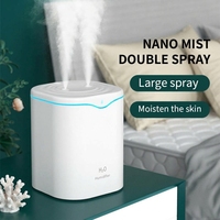 Diffuseur d'air ultrasonique double pulvérisation en plastique pour la maison, humidificateur de bureau USB à brume froide pour la maison et le yoga