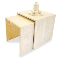 Table d'appoint carrée 2 en travertin