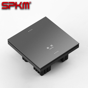 灰色智能墙壁开关 1路，适用于APP WiFi触摸面板，防水PC材质，现代设计，智能家居开关 - Product Image 1