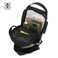 Sac de Poitrine Sport Décontracté EagleCloud pour Homme, Grande Capacité, Étanche, Matériau PC, Fermeture Éclair, Verrou Antivol, Petit et Tendance