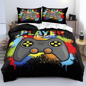 Ensemble <span class=keywords><strong>de</strong></span> literie pour chambre d'hiver Queen Size pour <span class=keywords><strong>garçon</strong></span> 3 pièces motif <span class=keywords><strong>de</strong></span> jeu surimprimé <span class=keywords><strong>housse</strong></span> <span class=keywords><strong>de</strong></span> <span class=keywords><strong>couette</strong></span> et taie d'oreiller - Product Image 4