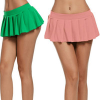 Mini-jupe d'été sexy et respirante pour femme, couleur unie, style JK
