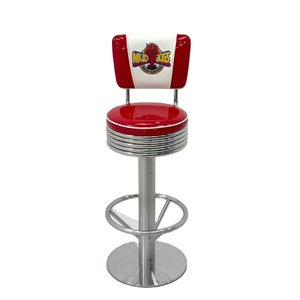 Sillas de Bar Estilo Retro Americano de los Años 50, con Asientos de Cuero, Estructura Metálica Resistente y Ecológica, <span class=keywords><strong>para</strong></span> Uso Comercial - Product Image 2