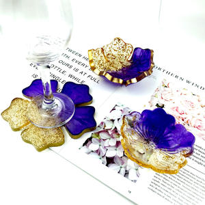 Moldes de fundición de resina hechos a mano para adornos decorativos DIY estilo Ins silicona DIY flor posavasos molde 5085 - Product Image 1
