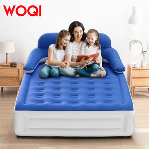WOQIインフレータブルエアマットレスポータブルコンフォートフロックブローアップエアベッド、背もたれ付き、ゲスト/ホーム/キャンプ/旅行用ラウンジソファ - Product Image 5