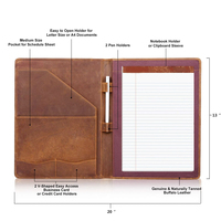 Carpeta de Presentación de Cuero Personalizada, Carpeta de Archivos A4, Bloc de Notas, Carpeta Portafolio