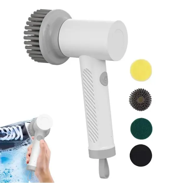 Multifunktions 4-in-1 Wireless Electric Magic Brush USB wiederauf ladbare Badezimmer-Drehscheibe