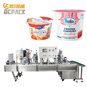 Full Automatic Liquid 100 250ml Juice Yogurt Cup Packing Filling Machine