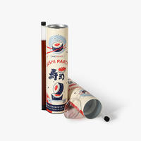 Envase cilíndrico de papel reciclable de grado alimenticio para salsa de sushi con ranura lateral para tubo de ensayo e impresión personalizada