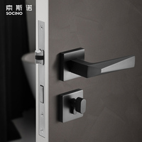 Poignée de porte moderne en alliage de zinc pour chambre à coucher, porte intérieure en bois gris insonorisée de haute qualité pour salon